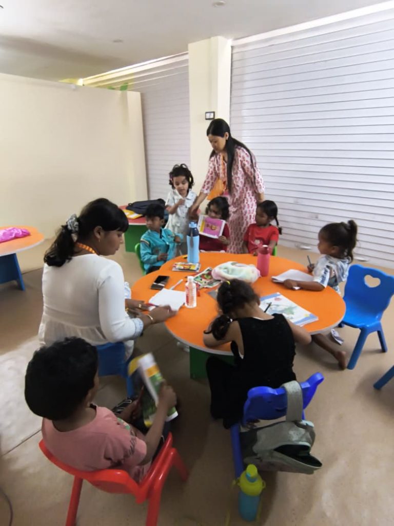 Students learning in modern classroom at Shemford Primary School Maharajganj